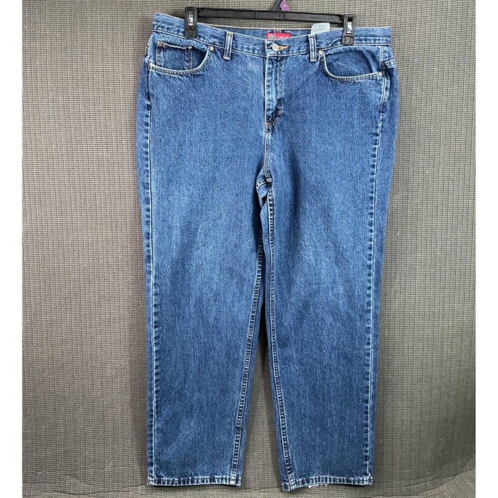 Faded Glory Womens Plus Size 18W Avg Blue Classic Fit Dark Stonewash Denim Jeans
